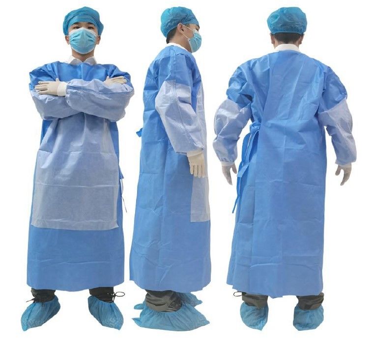 AAMI Level 3 Disposable NonSurgical Isolation Gown SPPPE coating 45g  Full Coverage Elastic Cuff Color Random100pcscarton  Amazonin  Industrial  Scientific